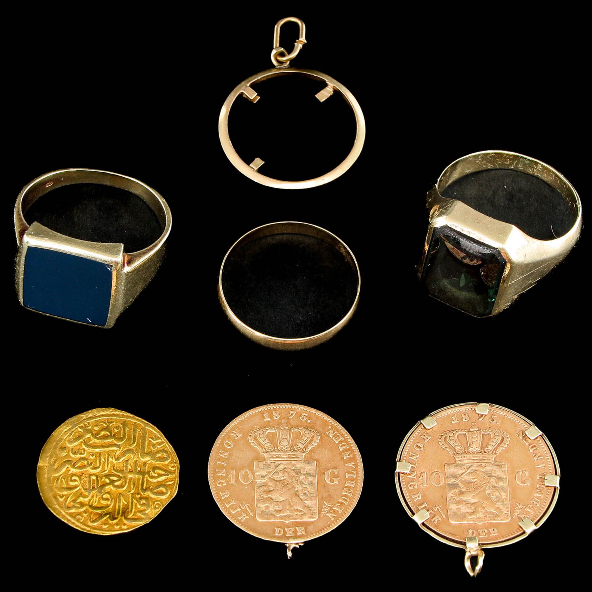 A Collection of Jewelry and Coins
