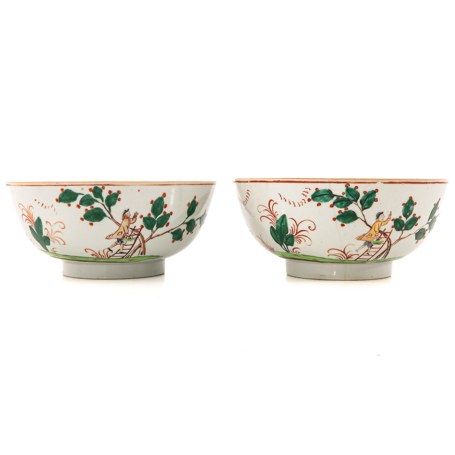 A Pair of Polychrome Decor Bowls - Image 2 of 9
