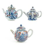 A Collection of 3 Imari Teapots
