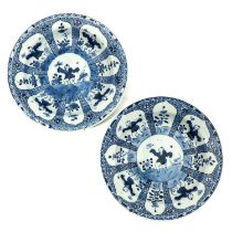 A Pair of Blue and White Plates