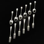 A 6 Piece Silver Cutlery Place Setting