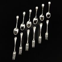 A 6 Piece Silver Cutlery Place Setting