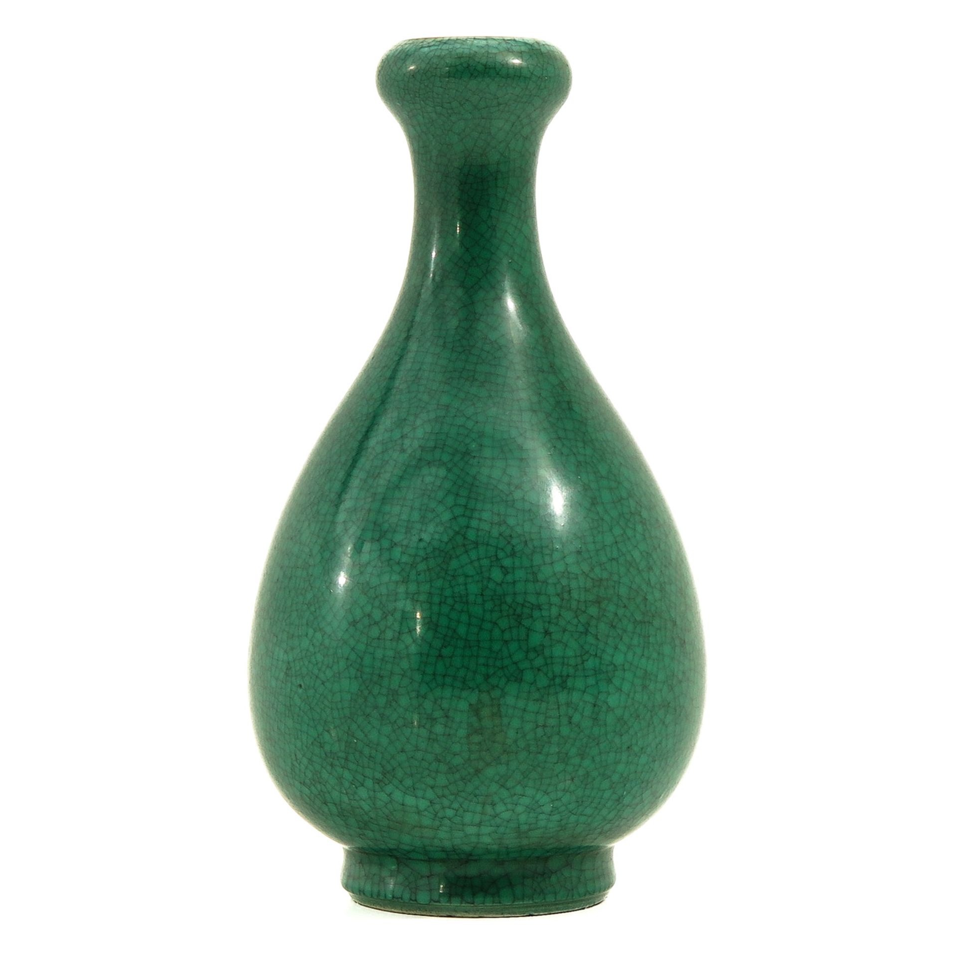 A Green Glaze Garlic Mouth Vase - Bild 2 aus 9