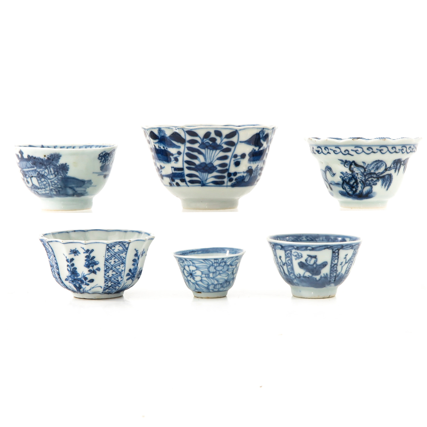 A Collection of Blue and White Cups and Saucers - Image 2 of 10