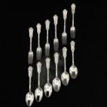 A Silver 6 Piece Place Cutlery Set