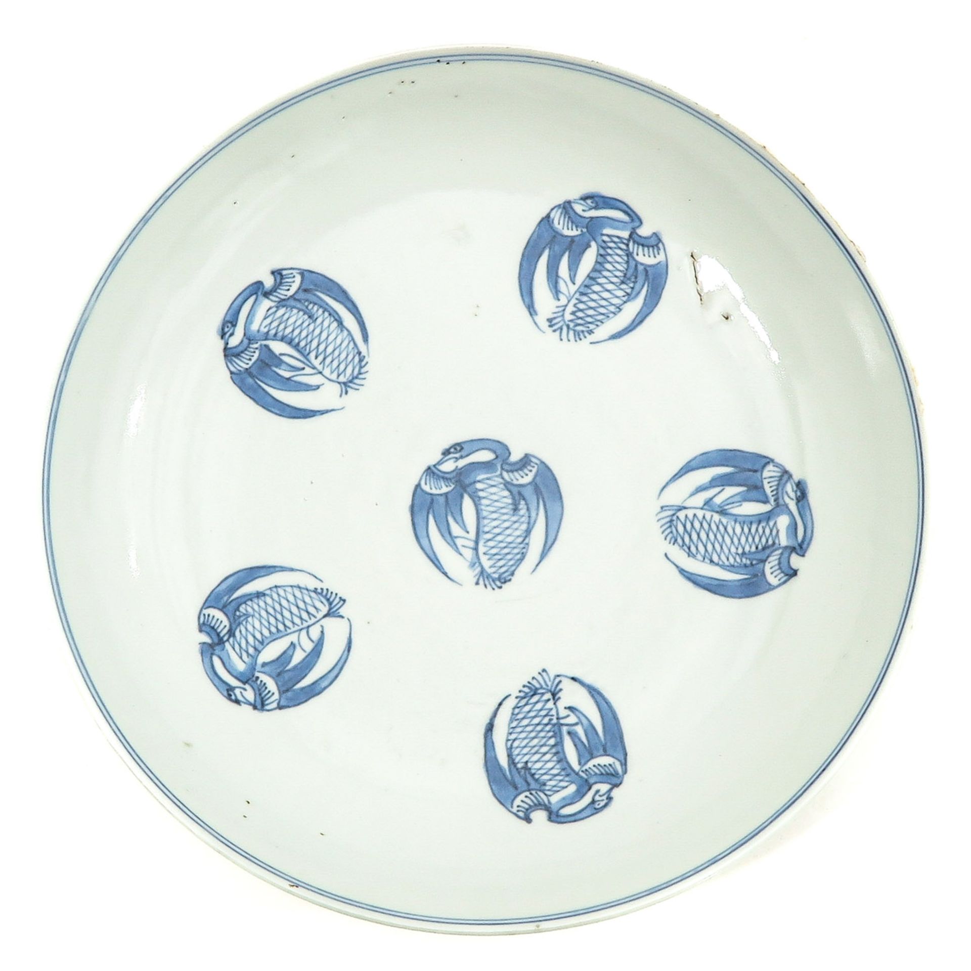 A Blue and White Plate