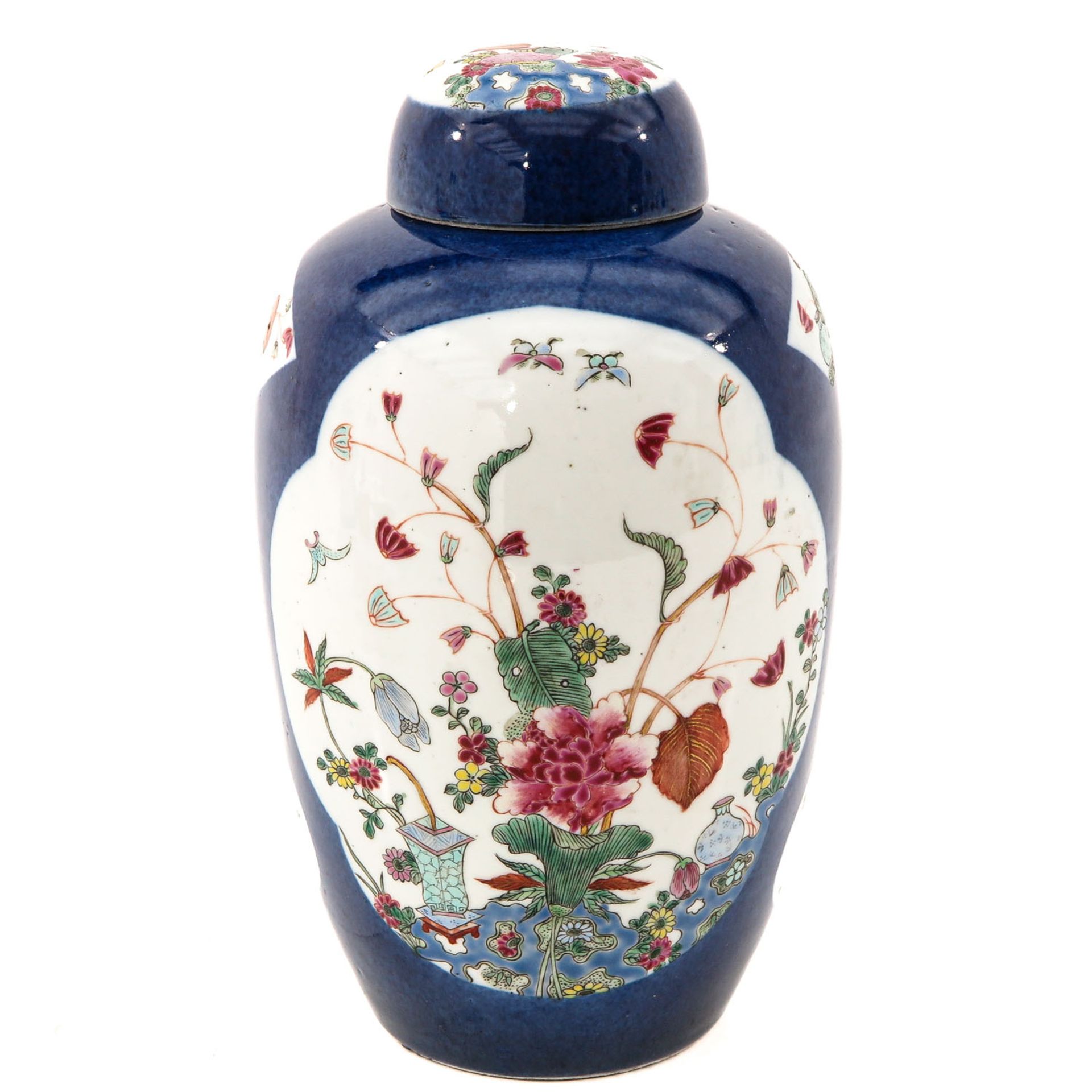 A Powder Blue Jar with Cover