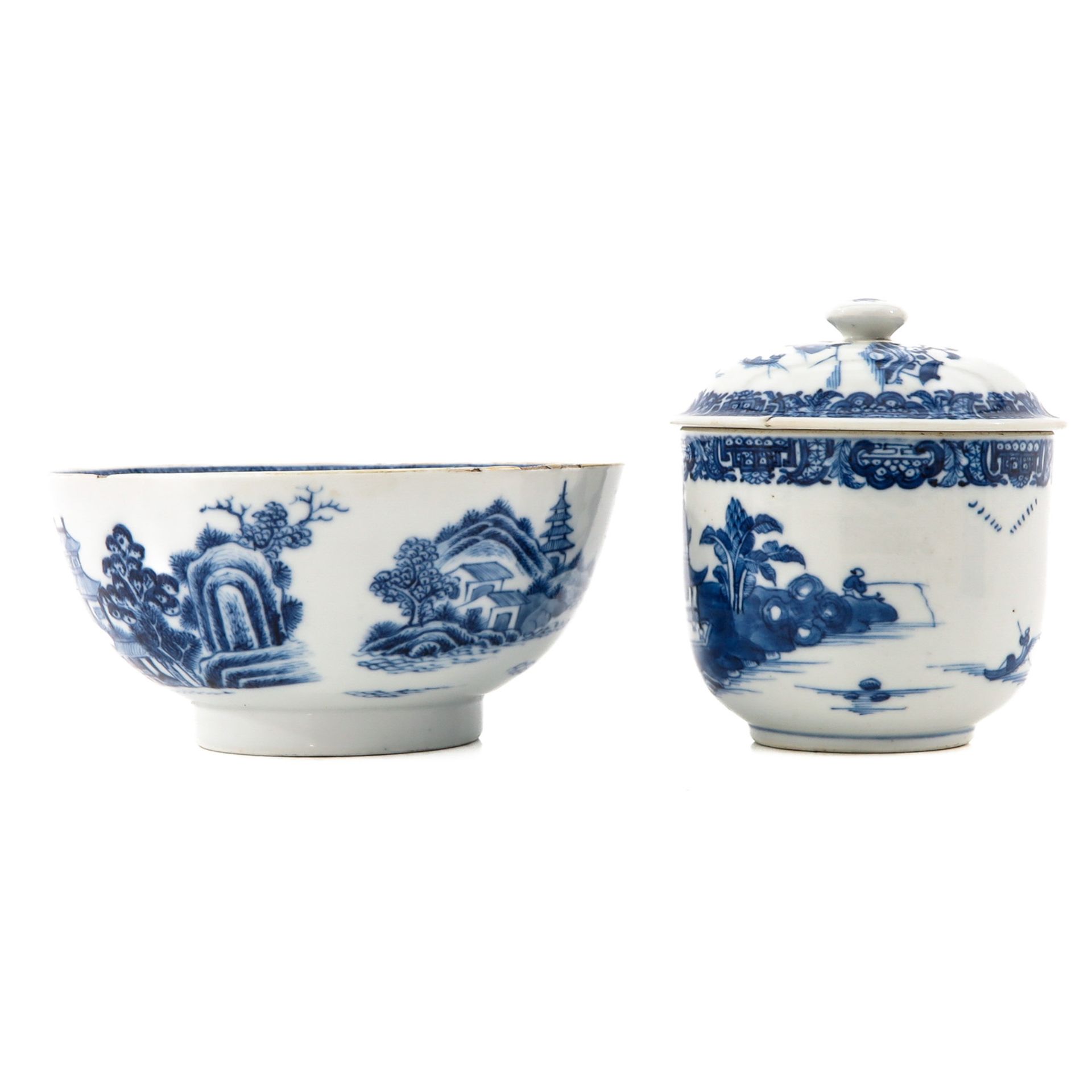 A Blue and White Bowl and Covered Sugar - Bild 2 aus 10