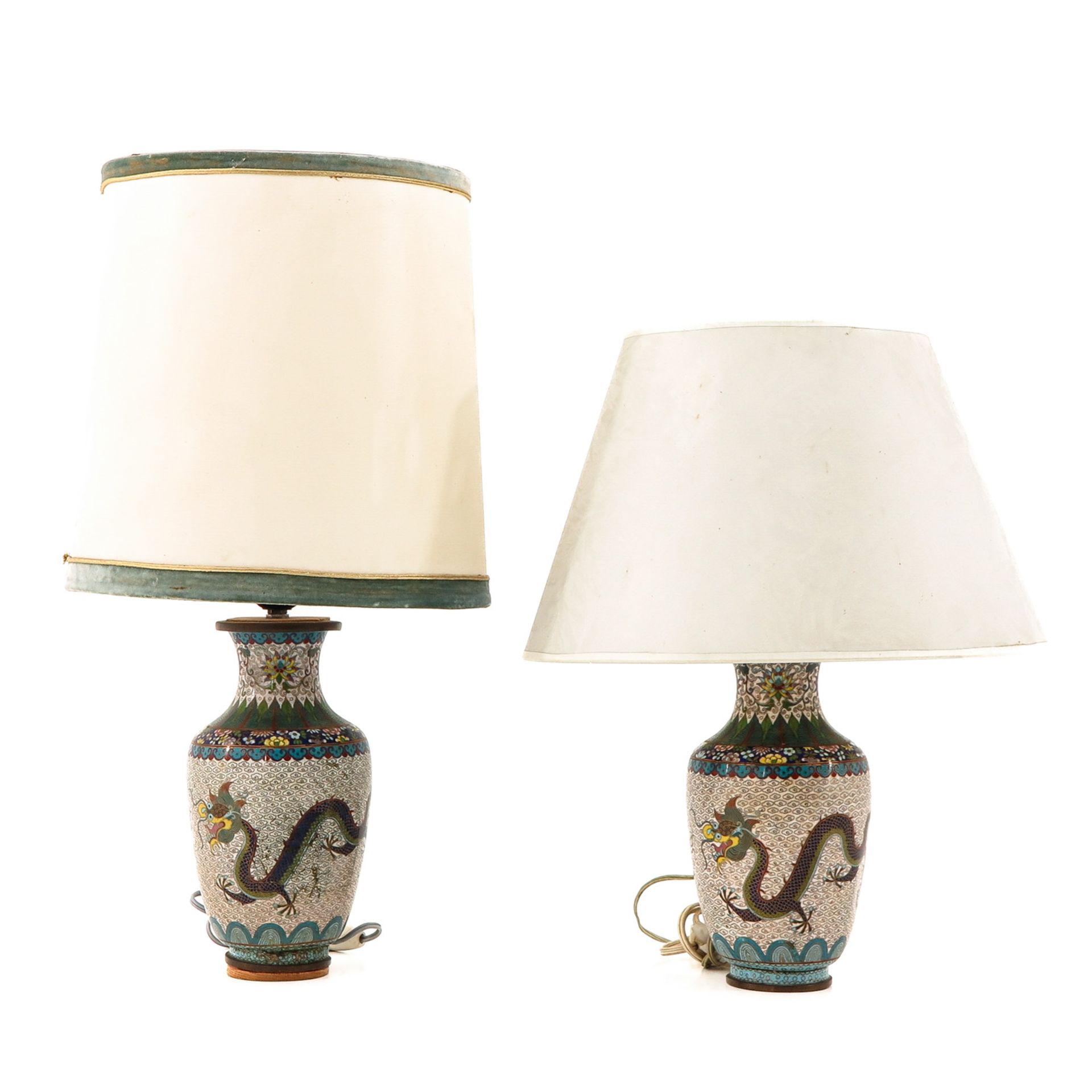 A Pair of Cloisonne Lamps - Image 2 of 9