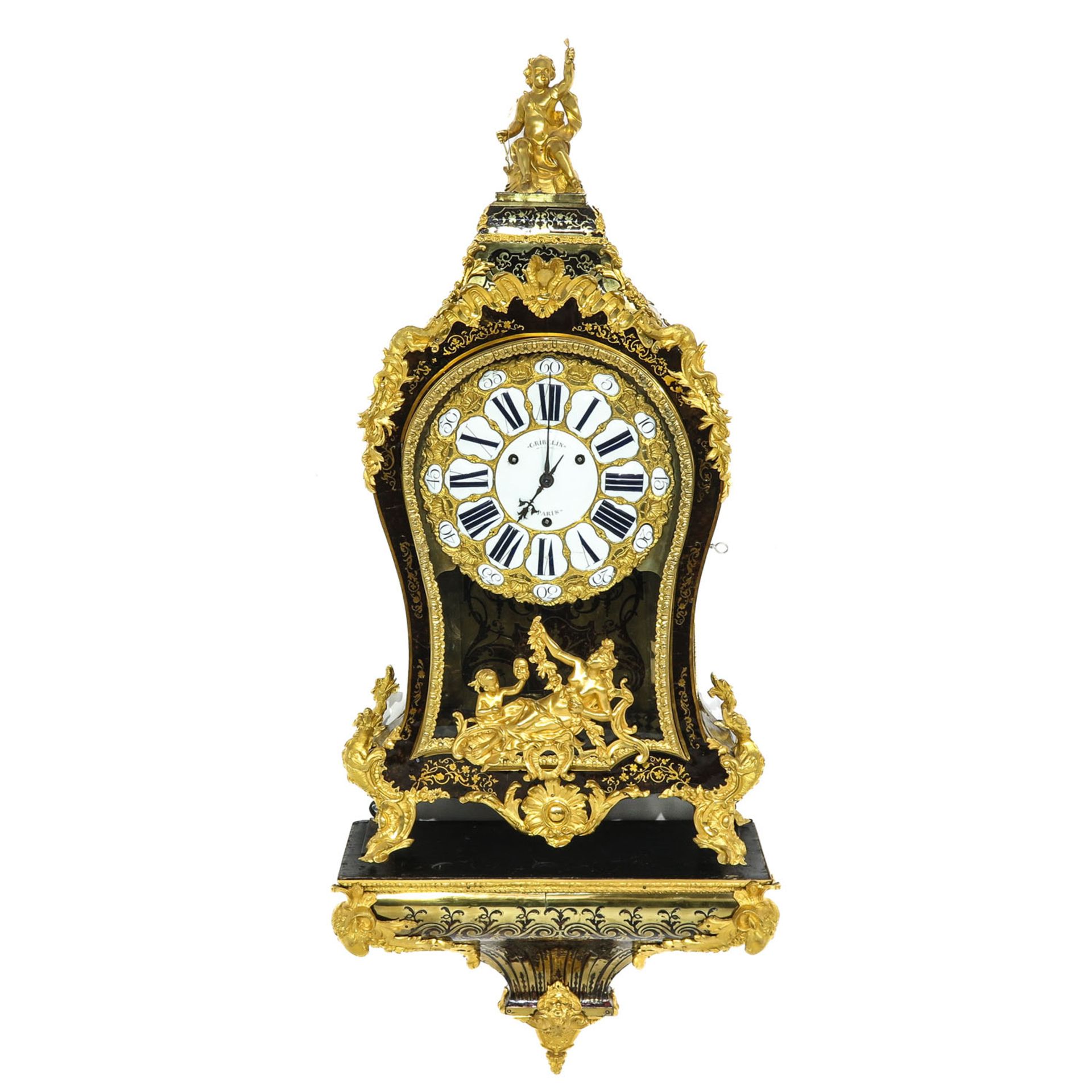 A Console Clock Signed Gribelin a Paris