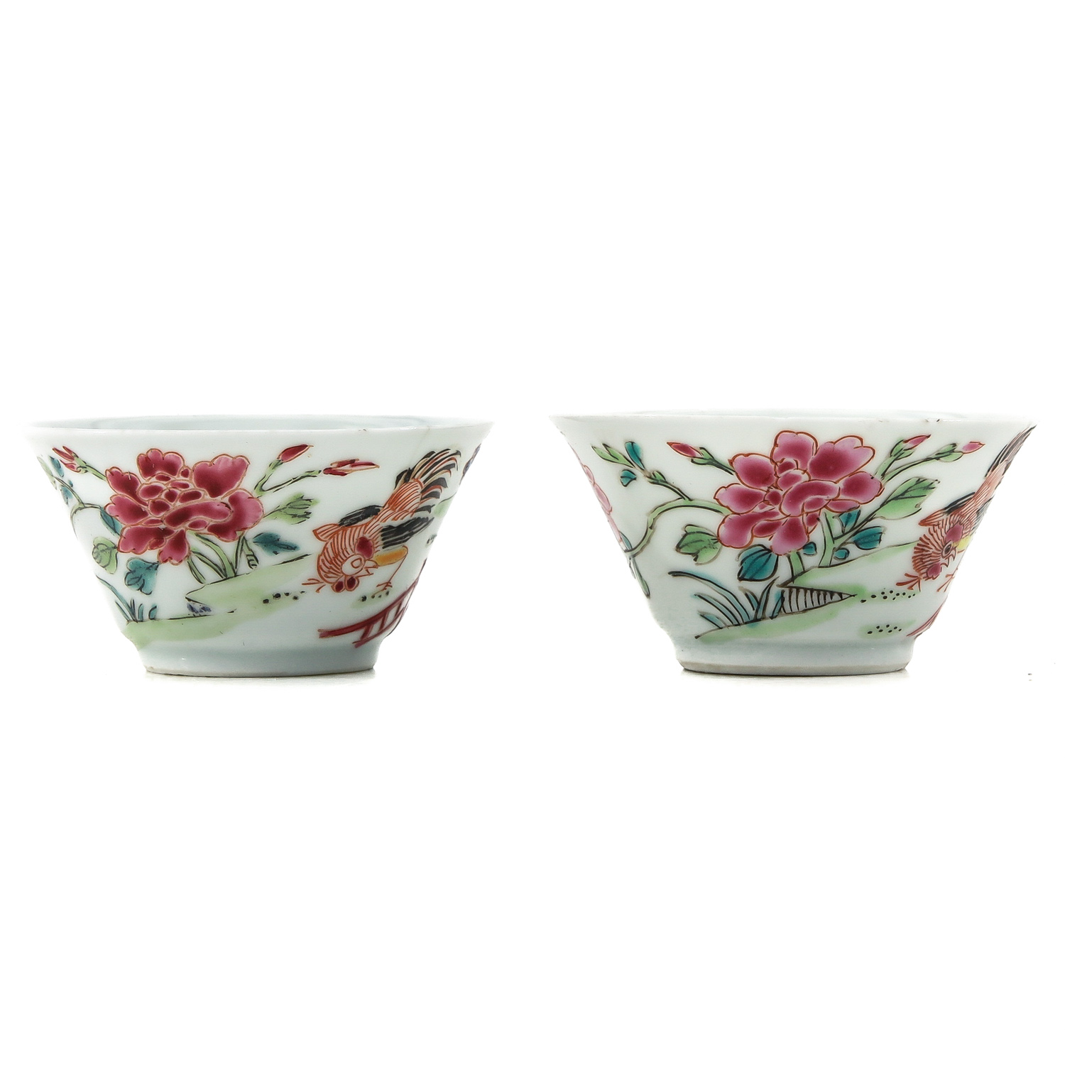 A Pair of Famille Rose Cups and Saucers - Image 4 of 10