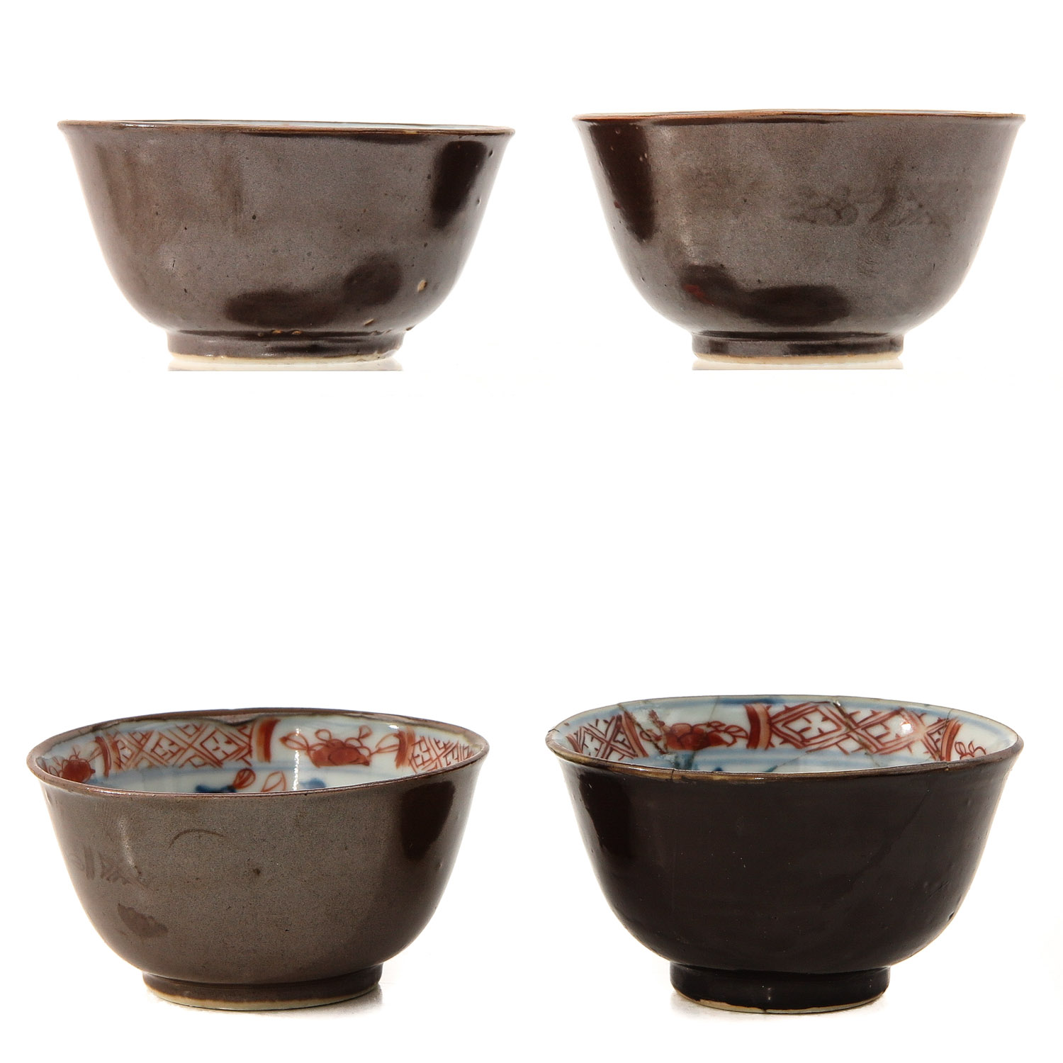 A Series of 4 Batavianware Cups and Saucers - Image 4 of 10