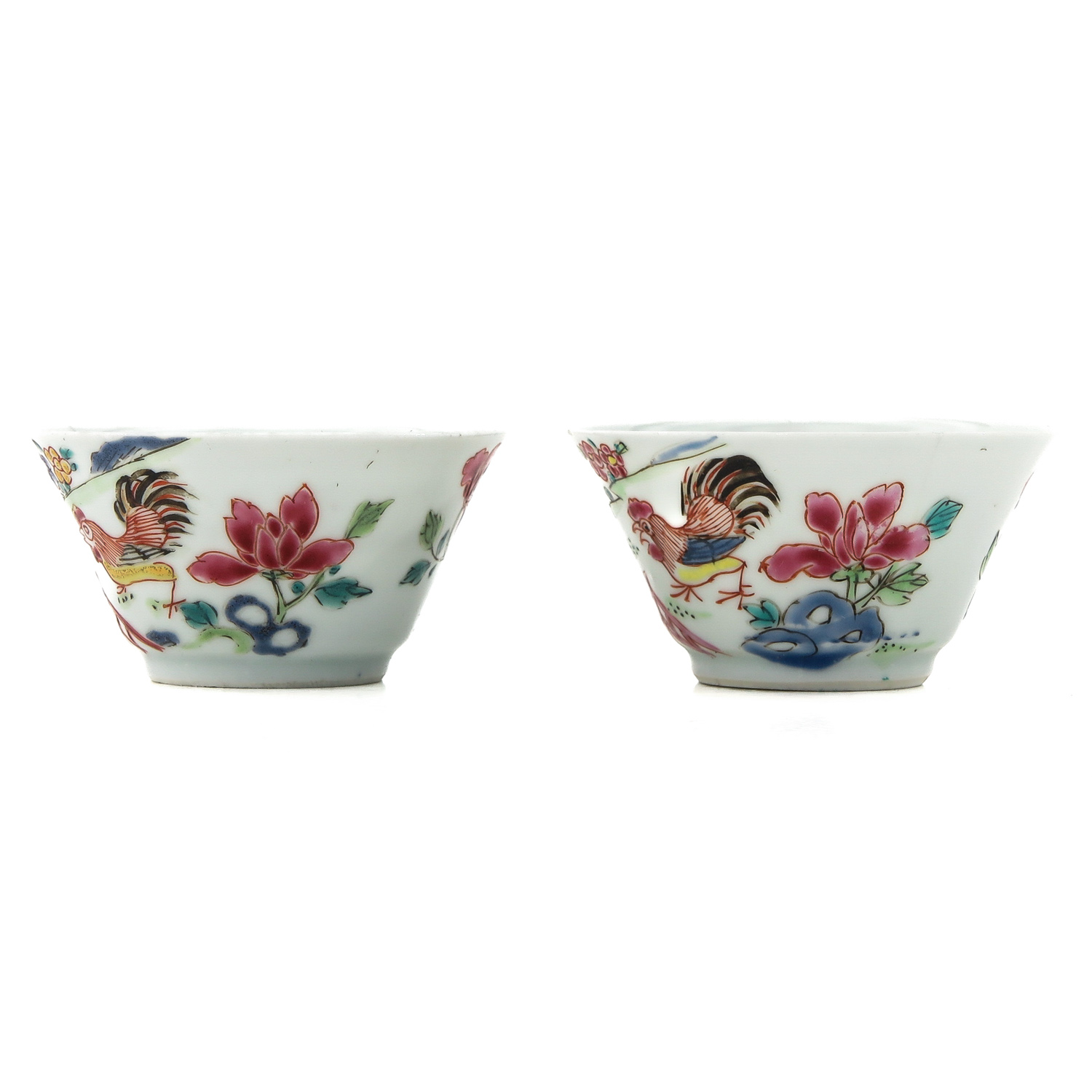 A Pair of Famille Rose Cups and Saucers - Image 2 of 10