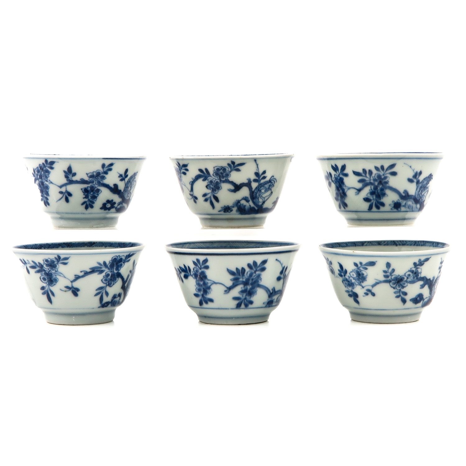 A Series of 6 Blue and White Cups and Saucers - Image 4 of 10