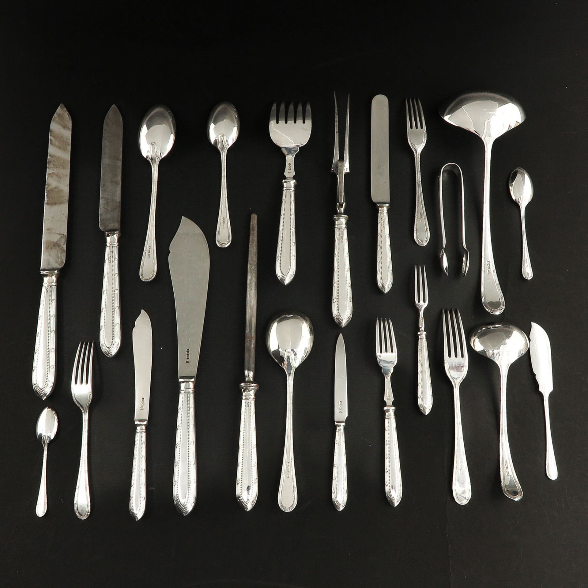 A Silver Cutlery Set - Image 8 of 10