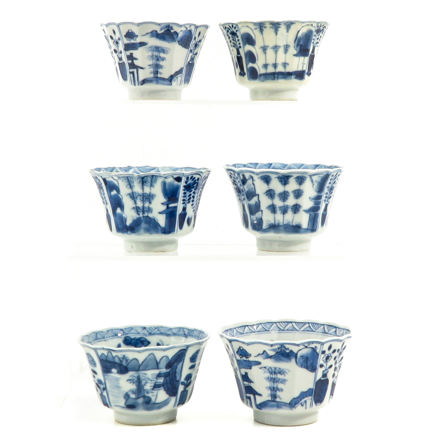 A Collection of Blue and White Cups and Saucers - Image 2 of 10