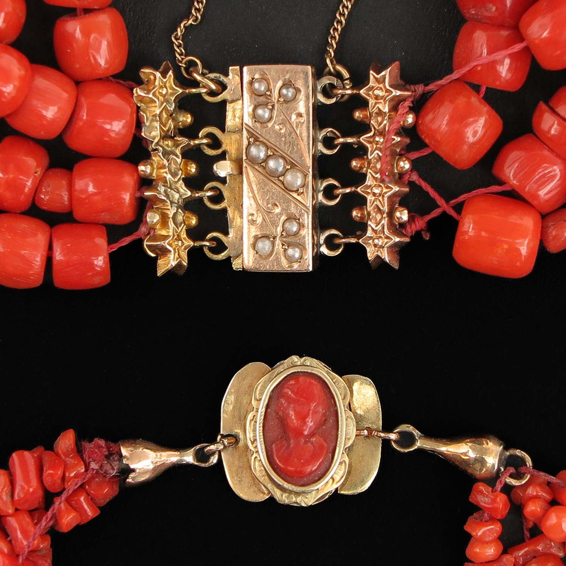 A Collection of Red Coral Jewelry - Image 4 of 9