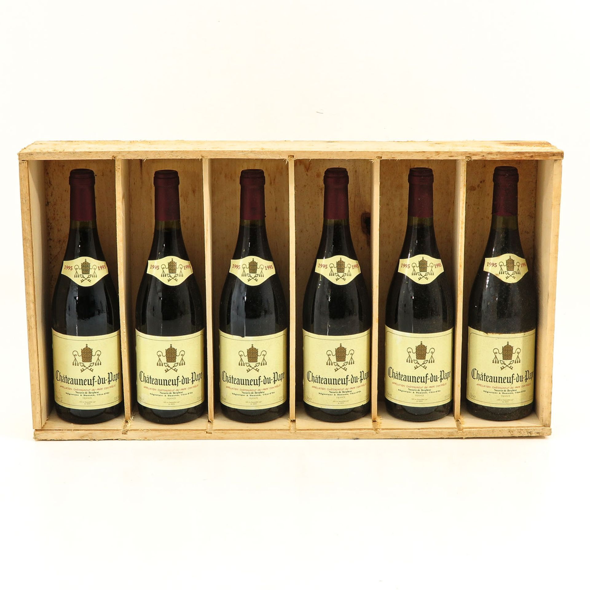 A Crate with 6 Bottles of Chateauneuf-du-Pape 1995