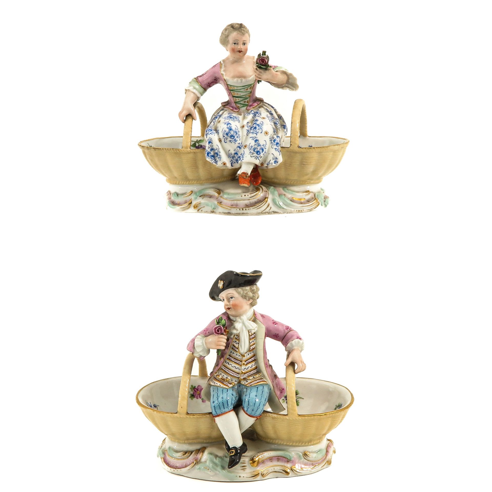 A Lot of 2 Meissen Salt Cellars