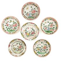 A Series of 6 Famille Rose Plates