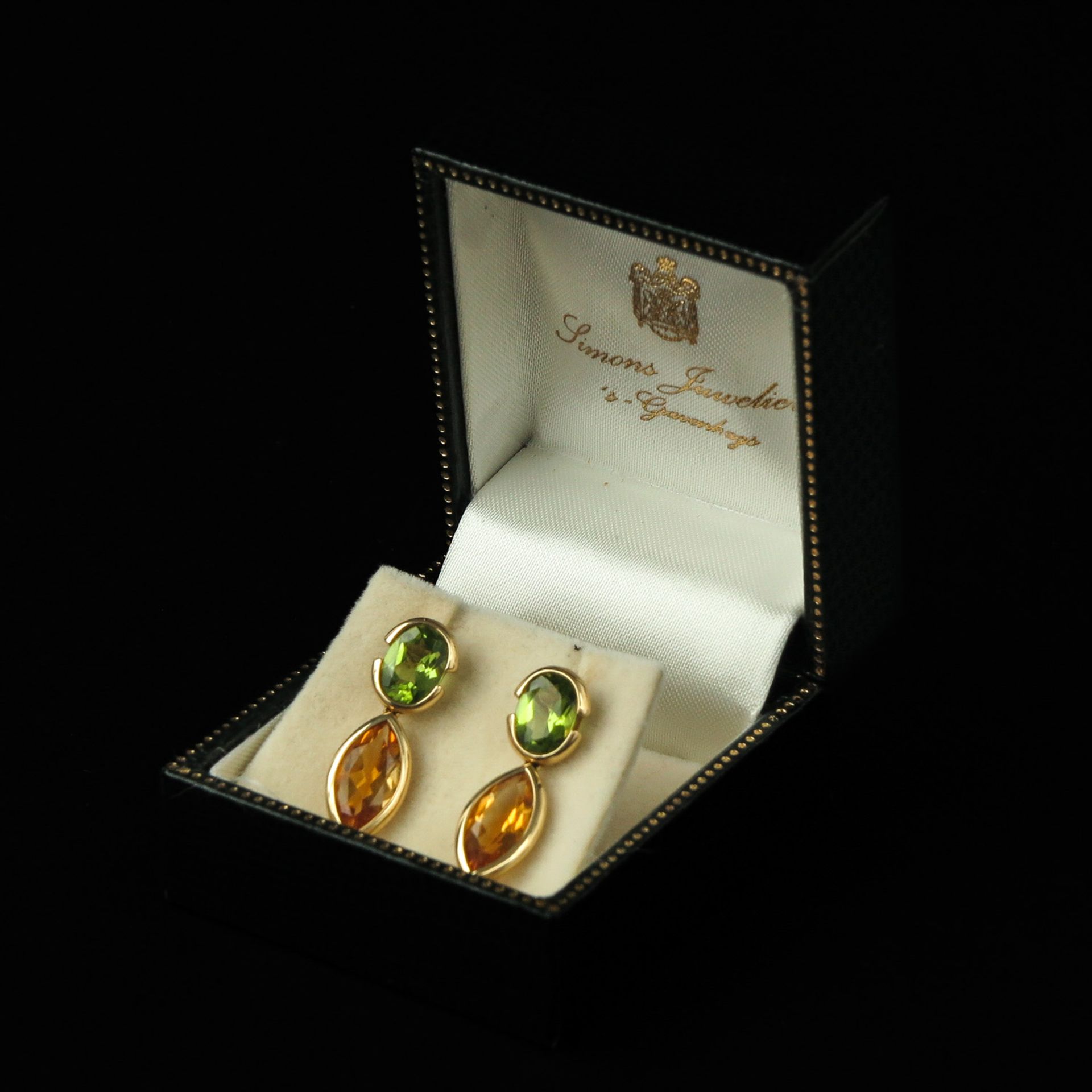 A Pair of 14KG Peridot and Citrine Earrings - Image 5 of 5