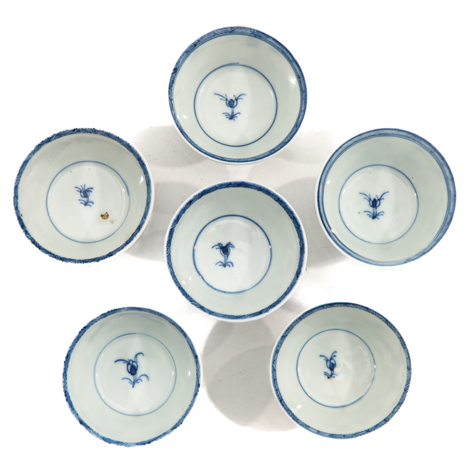 A Series of 6 Blue and White Cups and Saucers - Image 5 of 10