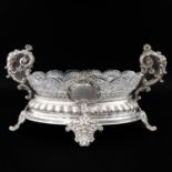 A Silver and Crystal Table Piece