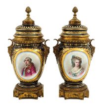 A Pair of Sevres Porcelain Vases