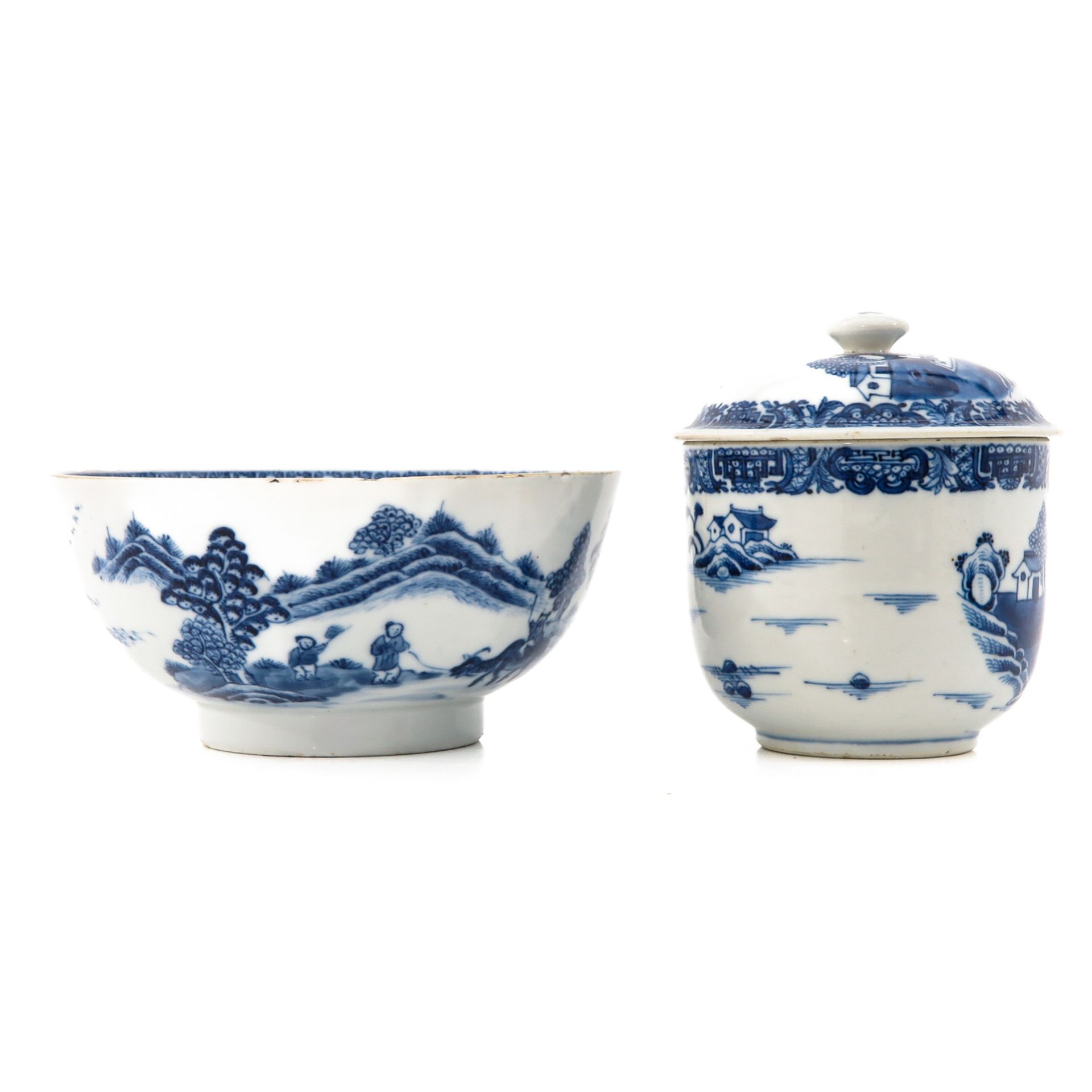 A Blue and White Bowl and Covered Sugar - Bild 4 aus 10