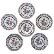 A Series of 6 Polychrome Decor Plates
