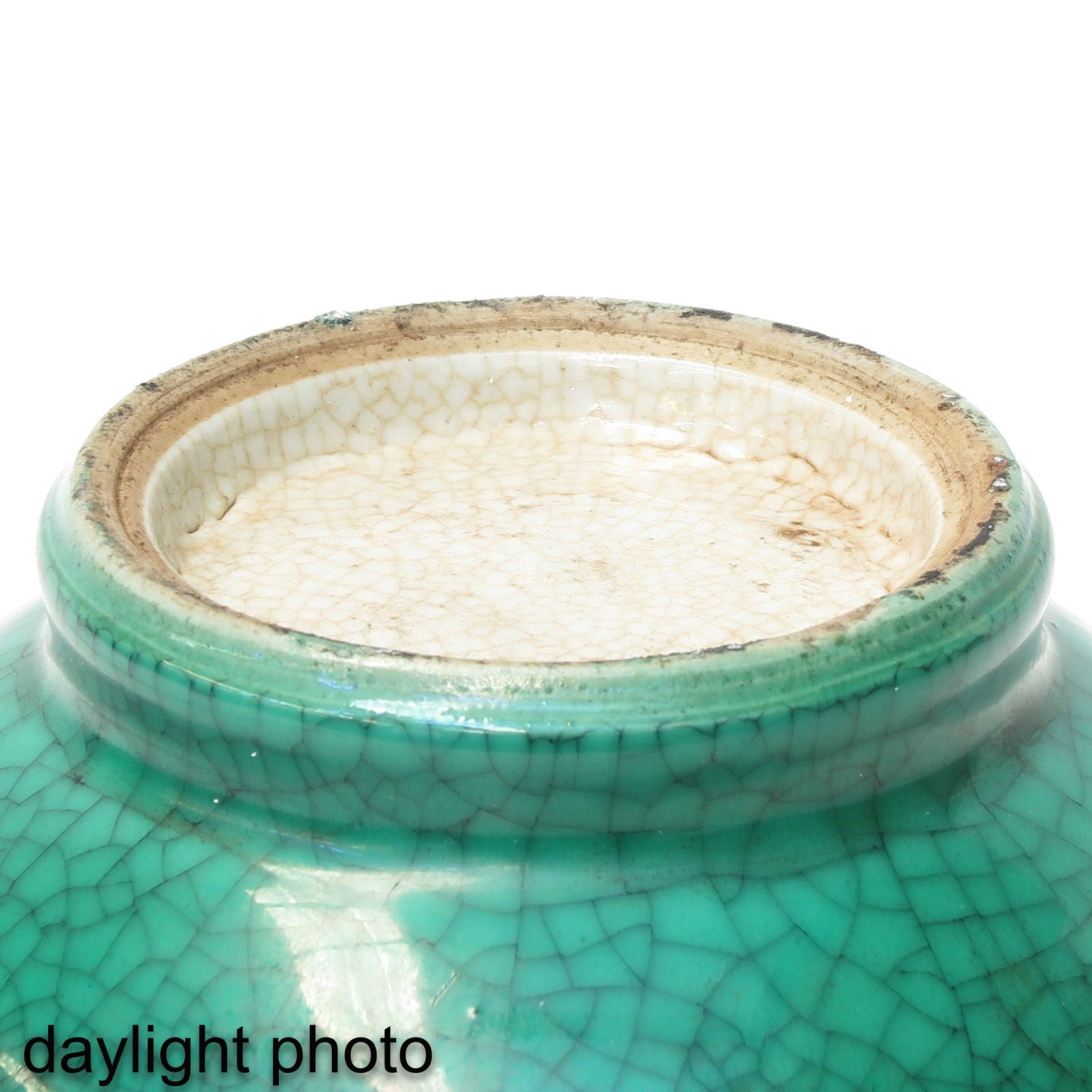 A Green Glaze Garlic Mouth Vase - Bild 8 aus 9