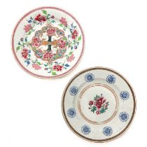 A Lot of 2 Famille Rose Plates