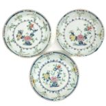 A Series of 3 Doucai Plates