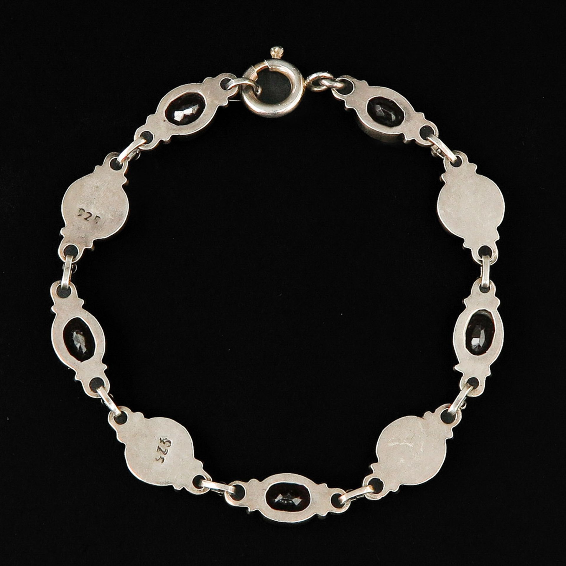 A Silver Garnet Bracelet - Image 2 of 5