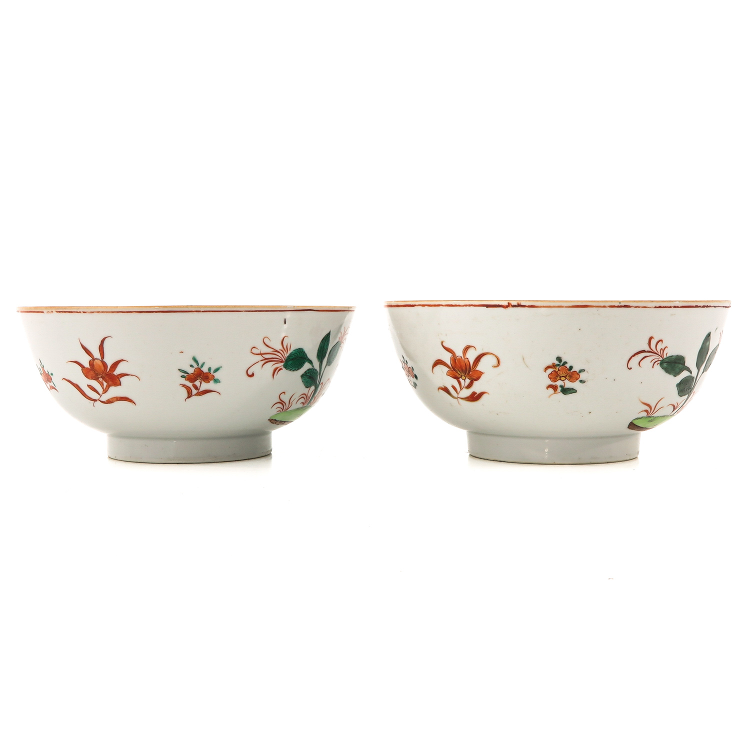 A Pair of Polychrome Decor Bowls - Image 4 of 9