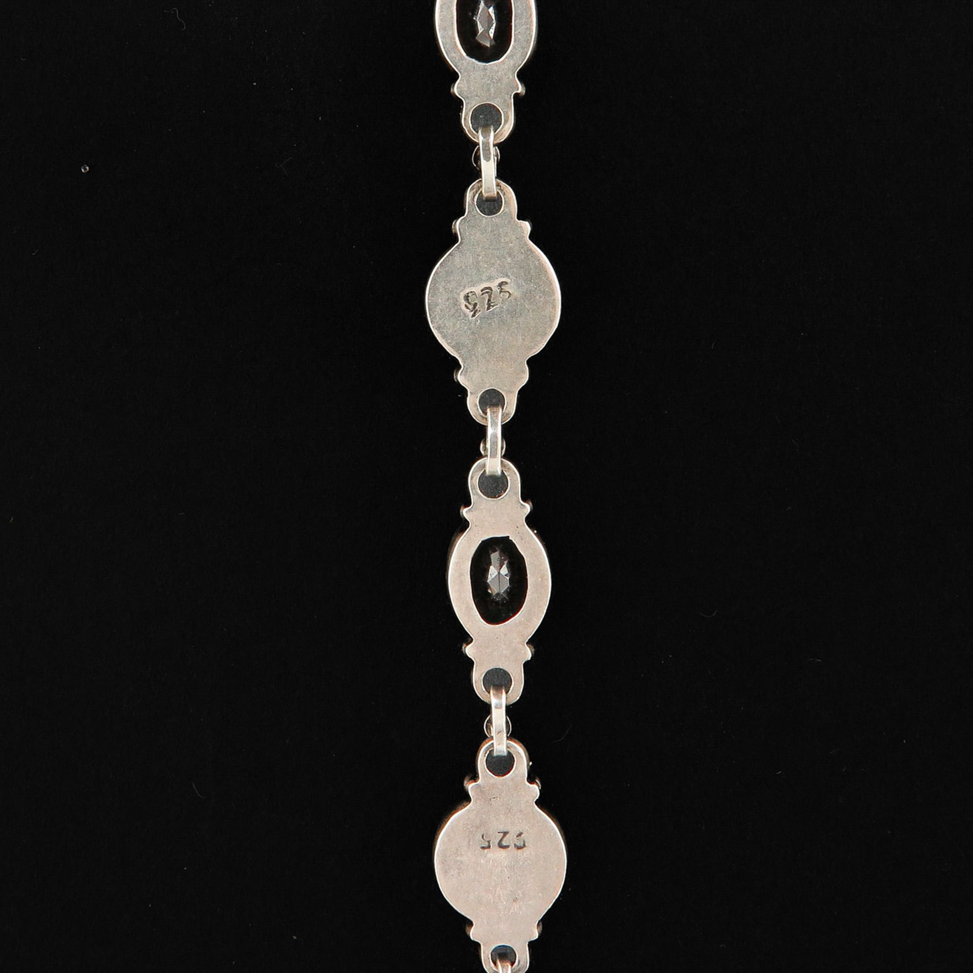 A Silver Garnet Bracelet - Image 3 of 5