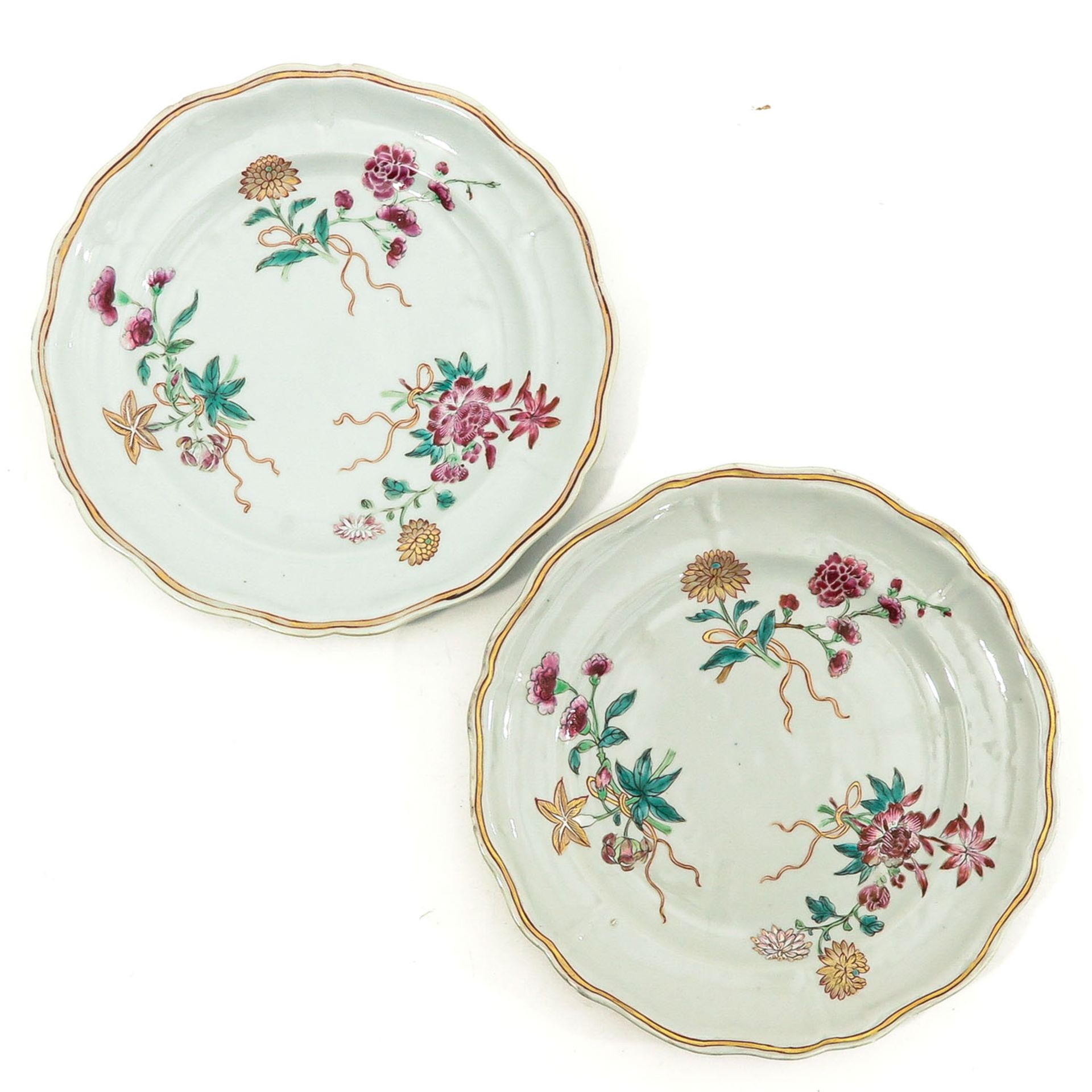 A Pair of Famille Rose Plates