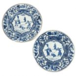 A Pair of Blue and White Plates