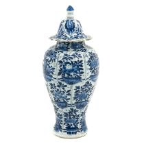 A Blue and White Vase with Cover