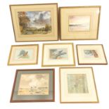 A Collection of 7 Water Colors Signed Esdaile Hudson