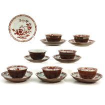 A Collection of Batavianware Cups and Saucers