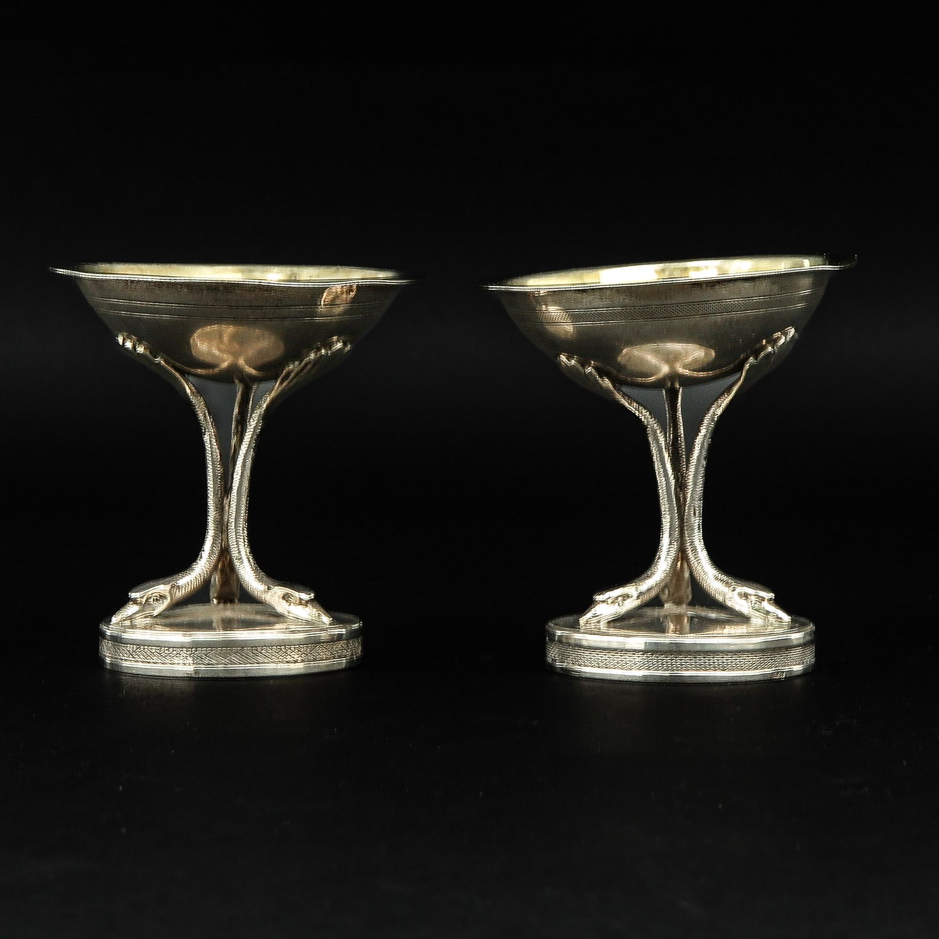 A Pair of French Silver Salt Cellars