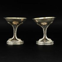 A Pair of French Silver Salt Cellars