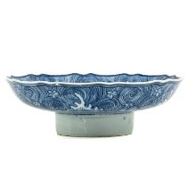 A Blue and White Stem Bowl