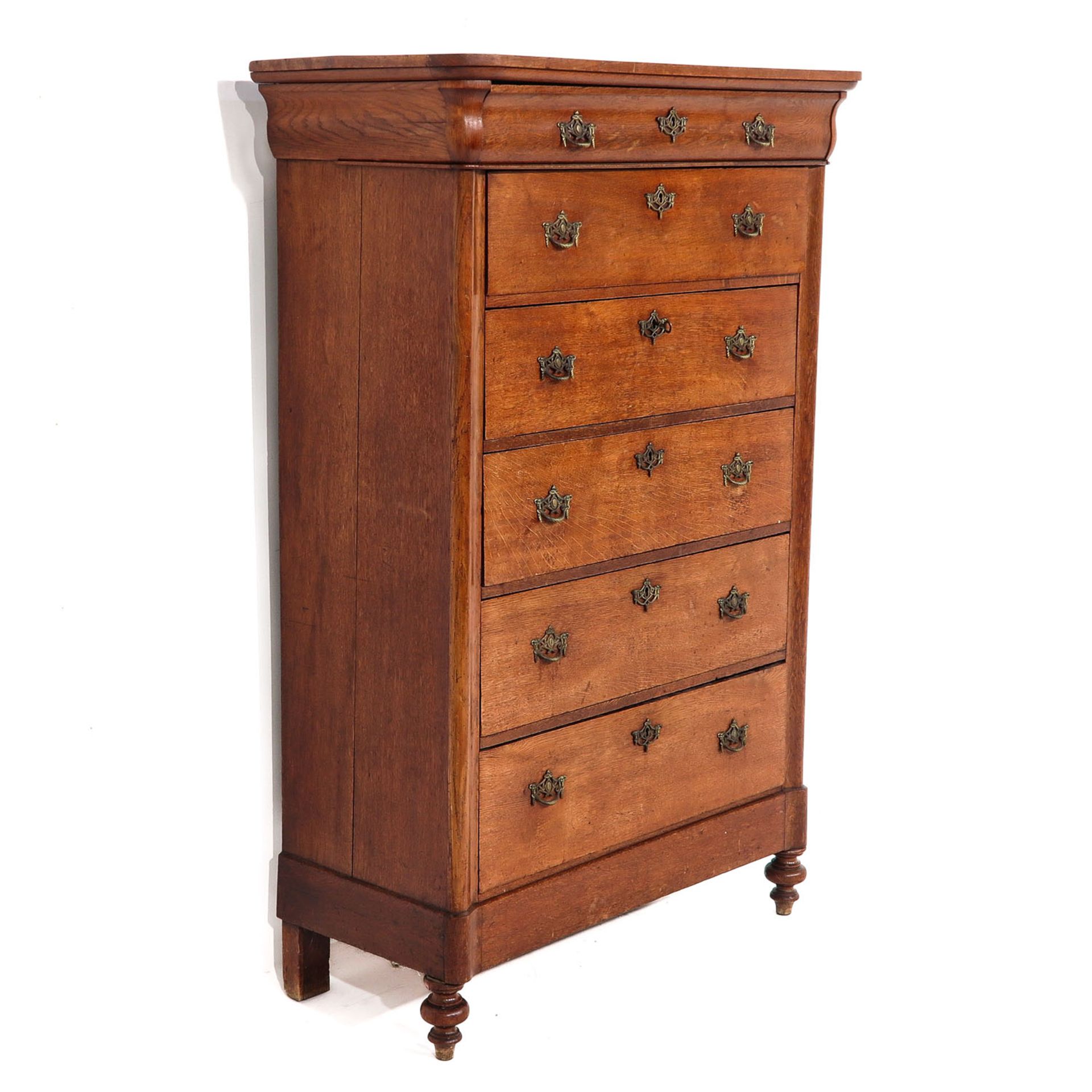 A 19th Century Oak Chest with 6 Drawers - Bild 2 aus 9