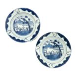A pair of Blue and White Plates