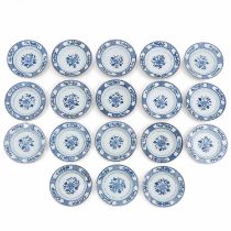 A Series of 18 Blue and White Plates