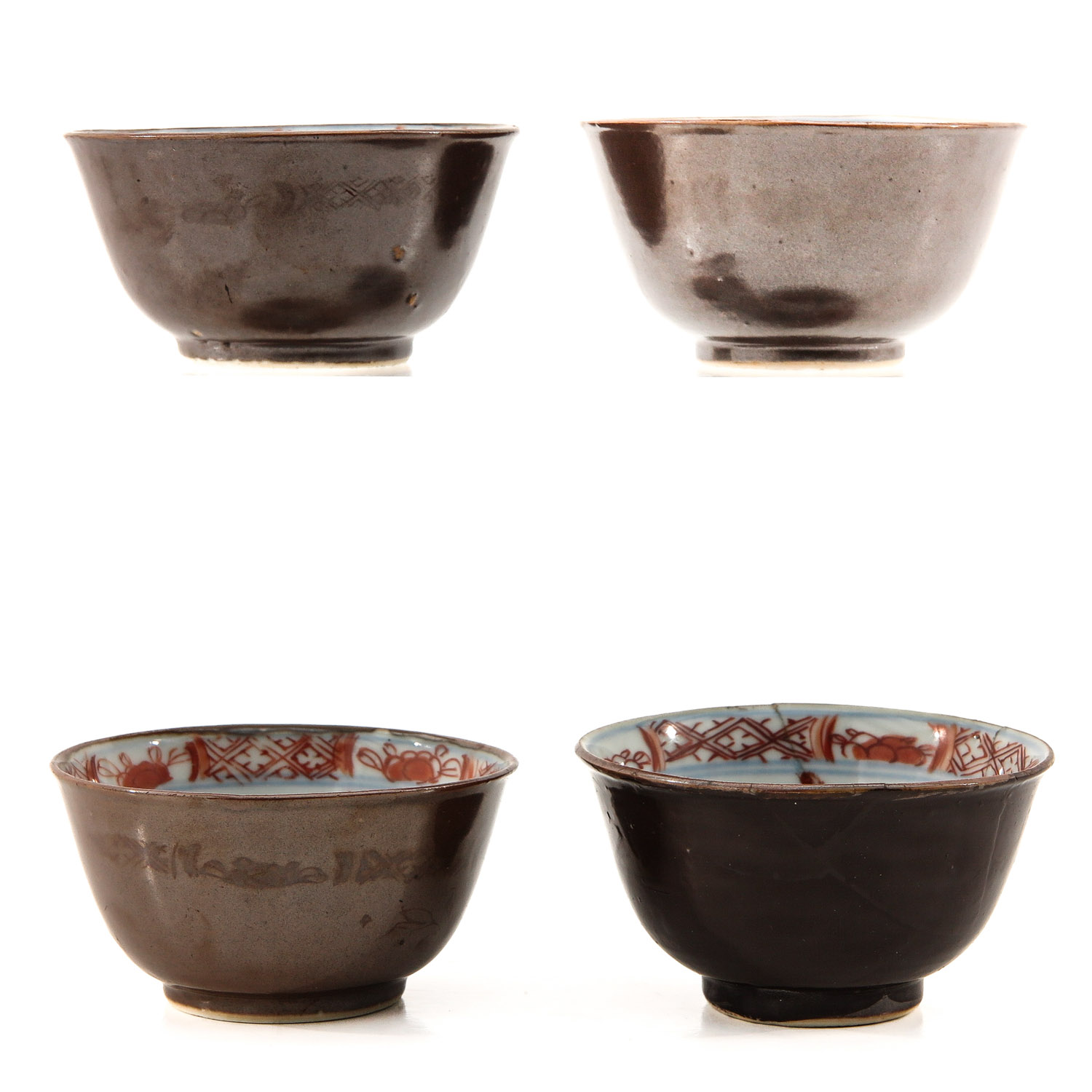 A Series of 4 Batavianware Cups and Saucers - Image 2 of 10