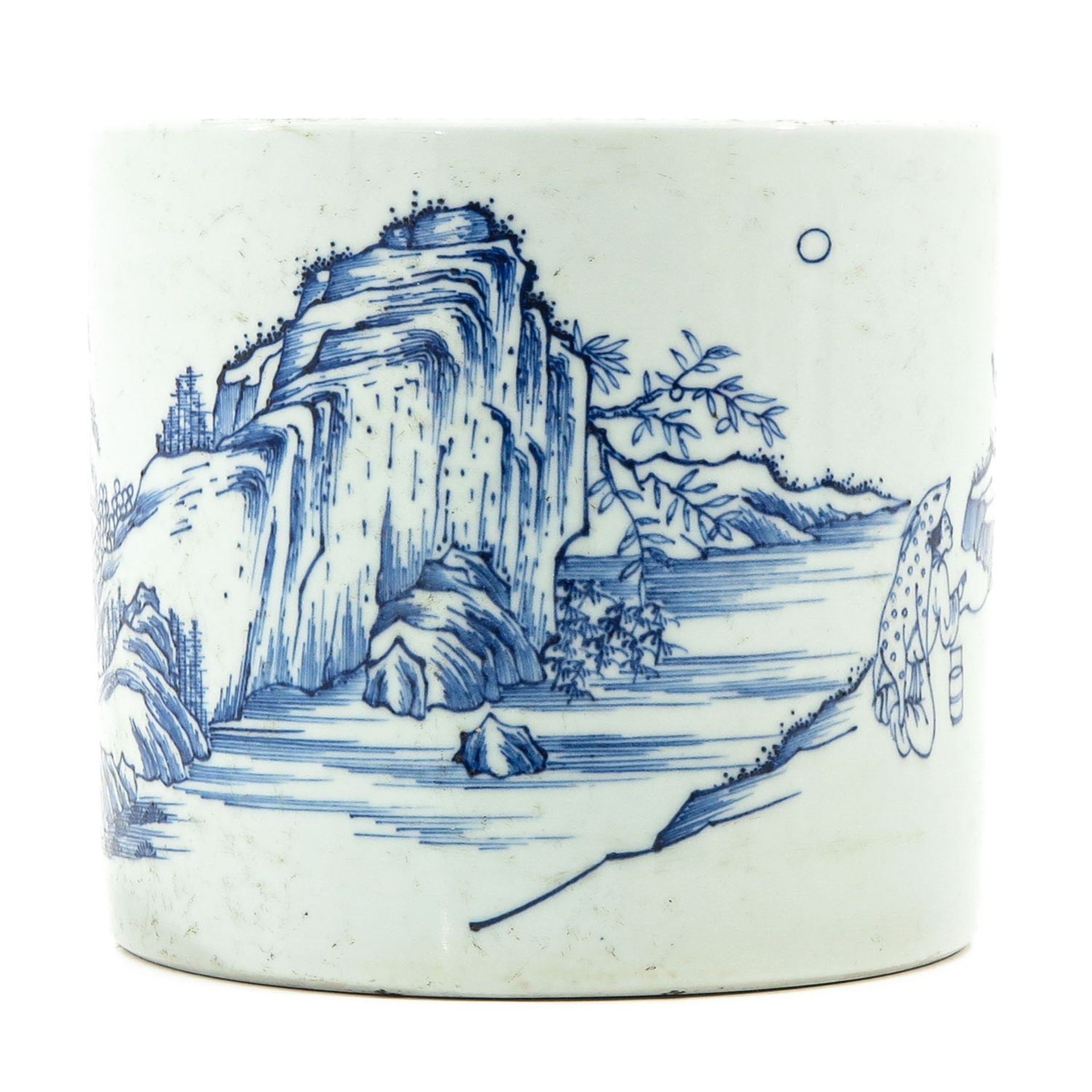 A Blue and White Brush Pot - Image 4 of 9