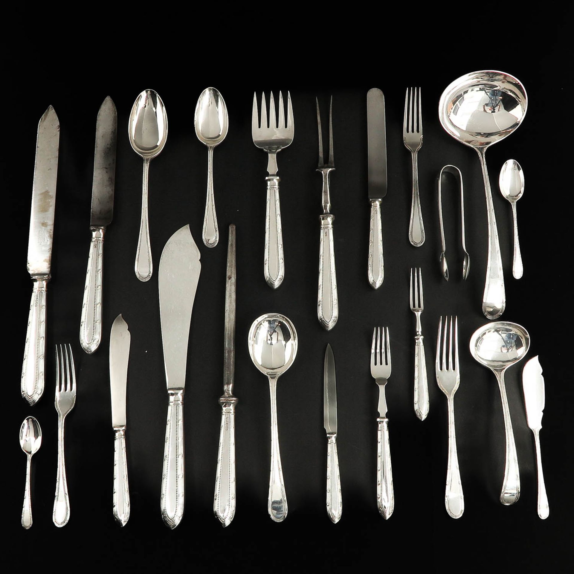 A Silver Cutlery Set - Image 7 of 10